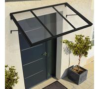 IDMarket - Auvent de Porte Marquise d'entrée Josy Noir 90 x 140 CM verrière