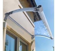 Auvent De Porte Marquise Solaire,Panneau en Polycarbonate Solide,Grand Support D'évier en Alliage D'aluminium,Contre La Pluie Et UV Auvent De Porte D'entrée Toit Marquise (45x100cm/18x39in,A)