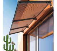 Auvent de Porte Marron,Marquise Solaire Abri Banne Entrée Moderne,Couverture en Polycarbonate,Toit Abri Contre la Pluie et UV,Auvent Fenêtre,pour Terrasse Extérieure (80x360cm/31 x142)