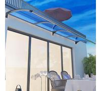 Auvent de porte moderne à toit incurvé, grand auvent résistant aux intempéries pour terrasse et jardin, abri d'extérieur rétractable pour entrée, housse élégante pour balustrade.