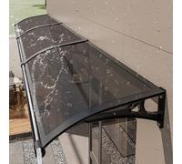Auvent de porte moderne en aluminium avec gouttières - Auvent en polycarbonate pour entrée, surplomb de fenêtre - Protection contre les UV, la neige et la pluie - 100 x 180 cm (L x l)