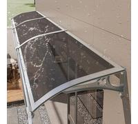 Auvent de porte moderne en aluminium avec housse en polycarbonate, protection contre la pluie et la neige, bouclier UV, 122,9 x 160,9 cm, auvent d'extérieur durable, abri d'entrée élégant