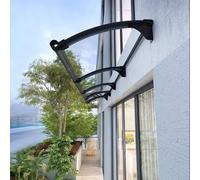Auvent de porte moderne en polycarbonate 65 x 180 cm - Élégant auvent de protection contre la pluie pour porte d'entrée, fenêtre, terrasse et véranda - Disponible en tailles 45/55/65/80/90/100 cm