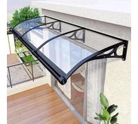 Auvent de porte moderne en polycarbonate avec support en aluminium pour protection contre le soleil, la pluie et la neige, idéal pour les fenêtres, les porches, les toits, les terrasses et les jardins