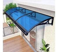 Auvent de porte moderne en polycarbonate durable avec support en aluminium résistant aux intempéries, protection contre le soleil, la pluie/la neige pour patio, porche, fenêtre, toit, jardin
