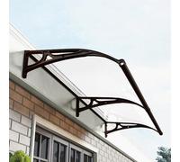 Auvent de porte moderne en polycarbonate pour fenêtre, terrasse avec protection contre la pluie, la neige, la lumière du soleil, sans entretien, design en tôle creuse