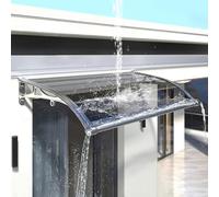 Auvent de porte moderne en polycarbonate - Protection contre les UV, la pluie, la neige, support en aluminium facile à installer, design incurvé, auvent de fenêtre réglable pour la maison et