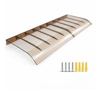 Auvent de Porte Moderne Invisible en Polycarbonate Plein 3,5mm | Marquise Transparent pour Fenêtre et Pompe à Chaleur (PAC) | Protection Pluie, Soleil et Neige, 40-300 CM(Brun,60x200cm)