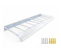 Auvent de Porte Moderne Invisible en Polycarbonate Plein 3,5mm | Marquise Transparent pour Fenêtre et Pompe à Chaleur (PAC) | Protection Pluie, Soleil et Neige, 40-300 CM(Clair,50x190cm)