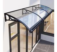Auvent de porte moderne résistant aux UV - 60 x 390 cm - Transparent - Résistant aux intempéries - Abri d'entrée élégant - Protection contre la pluie