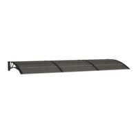 Auvent de porte noir 300 x 100 cm en polycarbonate | Arceau ABS, barres en aluminium, résistant aux intempéries, accessoires de montage inclus