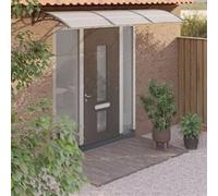 vidaXL Auvent de porte – Marquise solaire avec support, polycarbonate, noir 300x100 cm