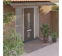 vidaXL Auvent de porte Marquise solaire avec support - Polycarbonate Noir 350x75 cm