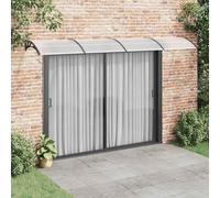 Auvent De Porte Noir 400x100 Cm Polycarbonate | Cadre Aluminium Et Supports ABS, Résistant Aux Intempéries, Kit De Montage Inclus