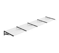 Auvent De Porte Noir Et Transparent 396x90 Cm Polycarbonate