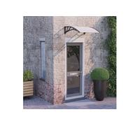 vidaXL Auvent de porte Marquise solaire avec support 80×75 cm Noir - Polycarbonate transparent