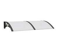 Auvent de porte noir transparent 150 x 75 cm Polycarbonate | Résistant aux intempéries, à la corrosion, arceau ABS, barres en aluminium, accessoires de montage inclus