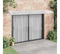 Auvent De Porte Polycarbonate 400x75 cm Gris Transparent | Cadre Aluminium Et Supports ABS, Résistant Aux Intempéries, Kit De Montage Inclus