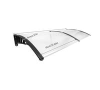 Auvent de porte, polycarbonate transparent et noir, design moderne , BLANC