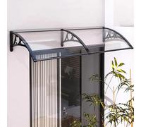 Auvent de porte principale avec système de drainage, pare-soleil d'entrée pour portes et fenêtres, idéal pour les portes d'entrée et les porches, protection extérieure durable, installation facile.