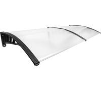 Auvent de porte, protection contre les intempéries, installation facile, transparent et noir