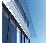 Auvent de Porte Protection UV Contre La Pluie et La Neige,Marquise Incurvée Invisible pour Fenêtre,Couverture Transparente en Polycarbonate,Auvent de Terrasse Silencieux (40x60cm/16 x24)