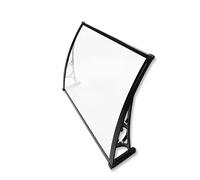 Auvent de porte résistant aux UV - Protection contre la pluie - Auvent de fenêtre en forme d'arc - Autonettoyant - Design silencieux - Transparent - 80 x 100 cm