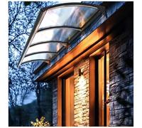 Auvent de porte solaire en polycarbonate transparent - 110 x 110 cm - Protection contre la pluie et l'ombre - Housse de terrasse durable avec support pour l'extérieur de la maison.