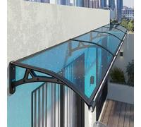 Auvent de Porte Terrasse Extérieure,Marquise de Fenêtre avec Évier,Auvent d'Entrée avec Protection UV,Toit Marquise en Polycarbonate Bleu et Support en Alliage d'Aluminium (120x210cm/47 x83)