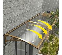 Auvent de porte transparent, auvent incurvé pour porte d'entrée, surplomb profilé en aluminium, couverture de porche résistante aux intempéries, 120 x 410 cm, design élégant pour protection de porte