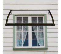 Auvent de porte transparent avec grand évier, auvent en polycarbonate avec support en aluminium, toit de porche extérieur, surplomb de balcon, couverture d'entrée de jardin (100 x 100 cm)