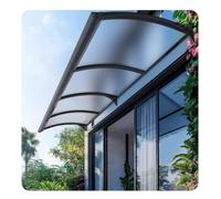 Auvent de porte transparent avec panneau latéral en polycarbonate et aluminium durable - Protection contre la pluie - Grand évier (80 x 120 cm / 32x40in)