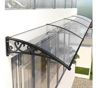 Auvent de porte transparent de 60 x 200 cm pour protéger contre le soleil et la pluie et la neige pour terrasse, jardin, porche et porte d'entrée