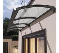 Auvent de porte transparent imperméable avec protection UV pour entrée Montage facile Tailles : 65/80/100/120/150 cm Housse de protection idéale pour l'extérieur (120 x 220 cm)