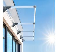 Auvent de porte transparent - Protection UV contre la pluie et la neige - Pour entrée, garage, balcon, fenêtre - 120 x 190 cm/47 x 75 cm - Accessoires complets