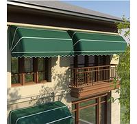 Auvent de porte vert - Toile de polyester entièrement assemblée pour porche et jardin extérieur, protection contre la pluie et le soleil avec supports métalliques durables, taille : 150 cm