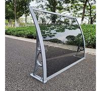 Auvent de protection contre la pluie pour porte d'entrée, auvent et véranda en polycarbonate avec supports incurvés, 60 x 210 cm - Bouclier d'extérieur durable pour usage domestique
