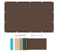Auvent de protection UV 5 x 6,5 m - 95 % de blocage du soleil - Facile à installer - Pour terrasse, cour, fête - Marron avec corde gratuite