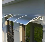 Auvent de protection UV - Abri d'entrée en aluminium autonettoyant en forme d'arche pour portes extérieures, blanc, 80 x 100 cm, élégant et résistant aux intempéries