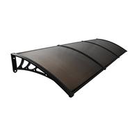 Auvent de protection UV pour porte d'entrée et abri d'auto extérieur avec support en métal Protection contre la pluie et la pluie 50 x 60 cm Housse de terrasse pour et patios Marron