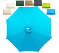 Auvent de rechange à 8 baleines pour parasol imperméable aux UV pour piscine, plage, terrasse, bleu lac, 3,5 m, parfaite pour l'ombre du jardin