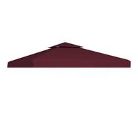 Auvent de rechange à double niveau pour tonnelle de 3 x 3 m, housse de parasol ventilée sur le dessus pour extérieur, terrasse, couleur bordeaux, design durable et imperméable