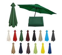 Auvent de rechange avec protection UV pour parasol de terrasse à 6/8 baleines de 200/270/300 cm, housse en tissu vert pour parasol cantilever, solution d'ombrage durable pour l'extérieur