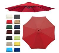 Auvent De Rechange - Bâche De Remplacement Pour Parasol De Terrasse - 200CM/2,7 M/3 00CM | 6 Bras/8 Bras - Tissu De Remplacement Pour Parasol - Housse De Rechange Auvent De Parasol De Terrasse(Color:R