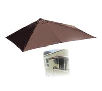 Auvent de rechange demi-rond en tissu de 2,7 m avec 5 baleines pour parasol d'extérieur durable - Parfait pour le jardin et la terrasse - Marron