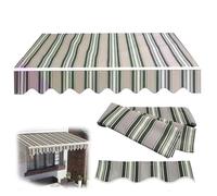 Auvent de rechange en polyester pour terrasse, 360 x 300 cm, pare-soleil rétractable manuel, tissu durable et résistant aux intempéries pour protection solaire Kaki