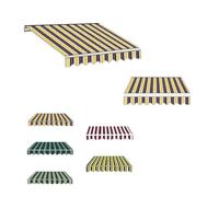 Auvent de rechange en tissu imperméable et rétractable pour terrasse - Motif rayures - 3 x 2 m