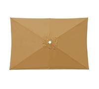 Auvent de rechange imperméable de 2 x 3 m pour parasol de terrasse, tissu en polyester kaki durable pour parasol de jardin à 6 côtes, dessus de rechange pour parasol d'extérieur