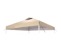 Auvent de rechange imperméable de 3 x 3 m avec cordons de ventilation en tissu Oxford enduit argenté durable pour terrasse, jardin et événements