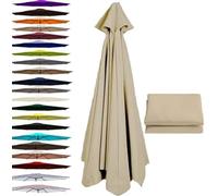 Auvent de rechange imperméable et résistant aux UV pour parasols de patio de 2/2,5/2,7/3 m, couverture de parasol pour terrasse, jardin et terrasse
